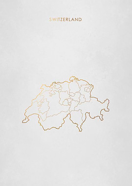 Gold Switzerland Map