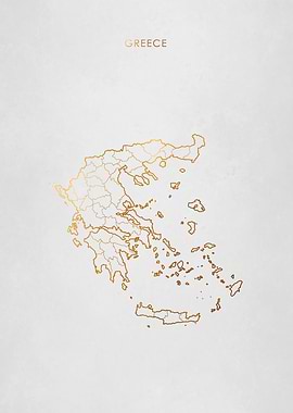 Gold Greece Map