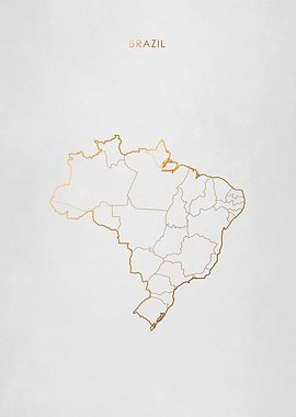 Gold Brazil Map