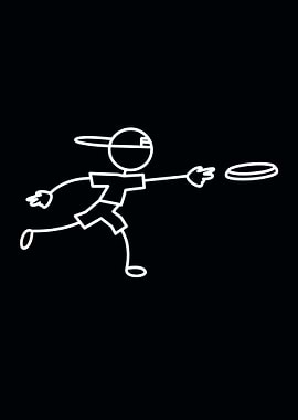 Disc Golf Stickman Cartoon