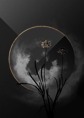 Dark Allium Shadow on Gold