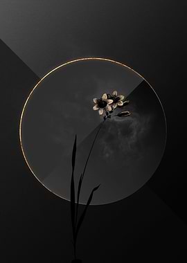 Black and Gold Floral Art