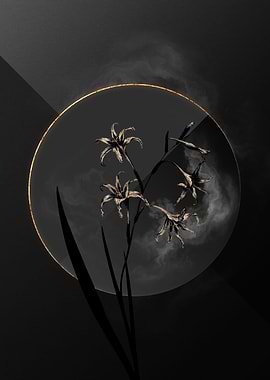 Black and Gold Floral Art