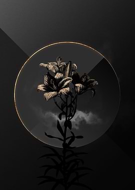 Black and Gold Floral Art