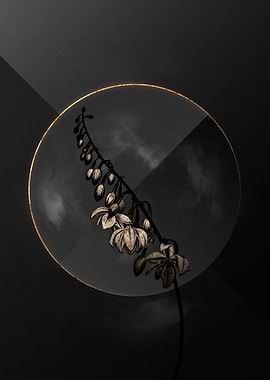 Black and Gold Floral Art