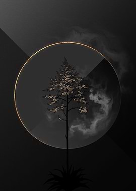 Black and Gold Floral Art