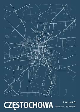 Czestochowa Blueprint Map