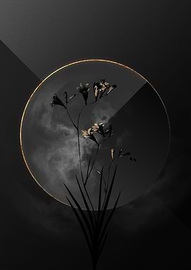 Black and Gold Floral Art