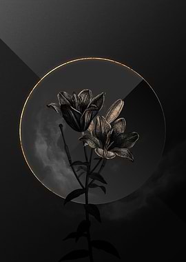 Lily Black and Gold Art