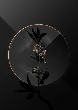 Dark Black and Gold Flower