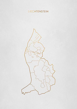 Gold Liechtenstein Map