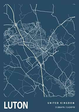 Luton Blueprint Street Map