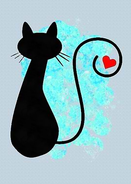 Funny Cat Art Illustration