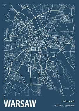 Warsaw Blueprint Street Ma