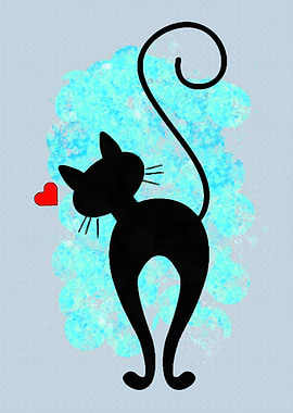 Funny Cat Art Illustration