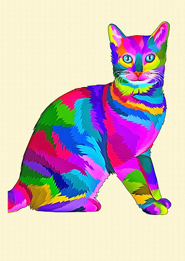 Pop Art Cat Illustration