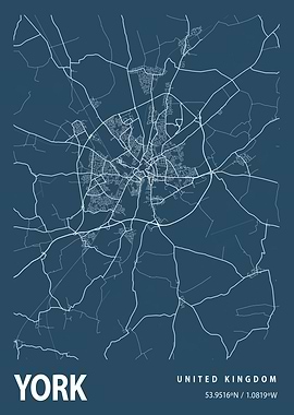 York Blueprint Street Map