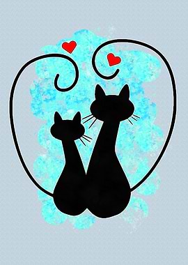 Funny Cat Art Illustration