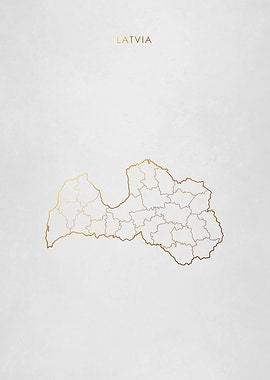 Gold Latvia Map