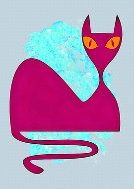 Funny Cat Art Illustration