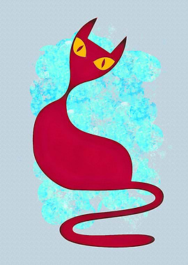 Funny Cat Art Illustration
