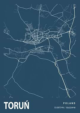 Torun Blueprint Street Map