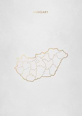 Gold Hungary Map