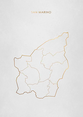 Gold San Marino Map