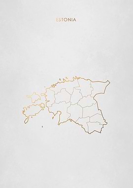 Gold Estonia Map