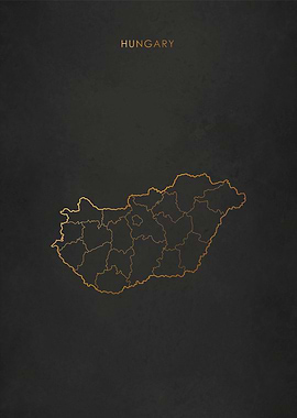 Gold Hungary Map