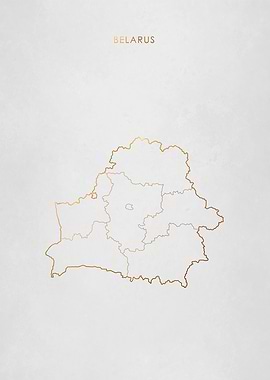 Gold Belarus Map