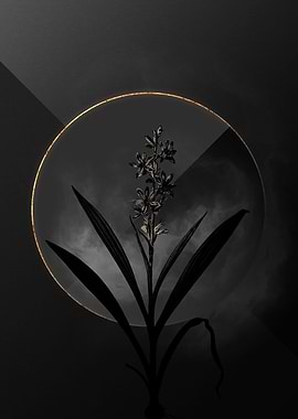 Dark Black and Gold Floral