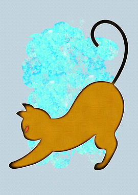 Funny Cat Art Illustration