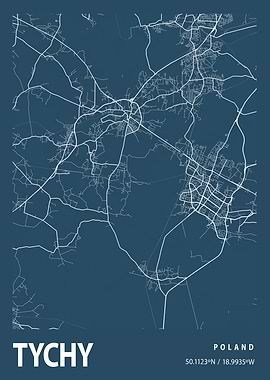 Tychy Blueprint Street Map