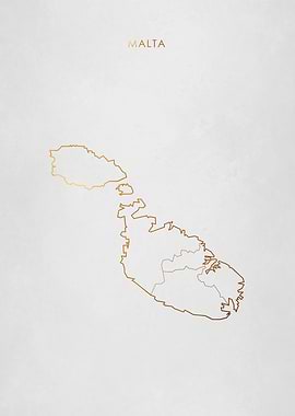 Gold Malta Map