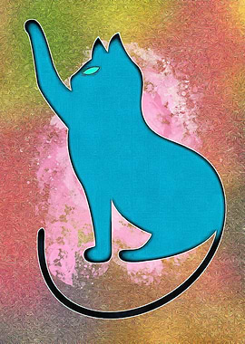 Funny Cat Art Illustration