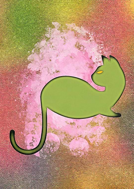 Funny Cat Art Illustration