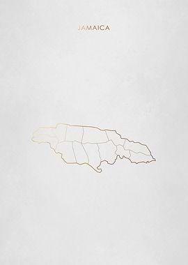Gold Jamaica Map