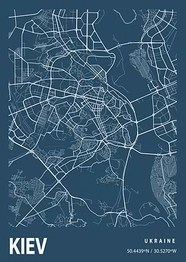 Kiev Blueprint Street Map