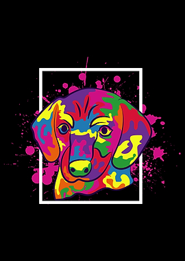 Dachshund Splash Art
