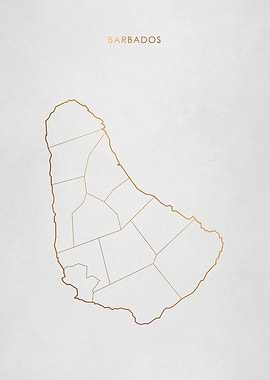 Gold Barbados Map