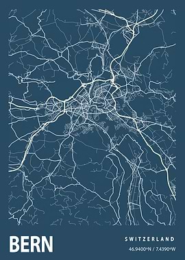 Bern Blueprint Street Map