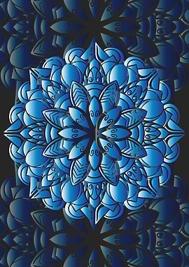 Ornament mandala blue