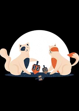 kittens playing dreidl