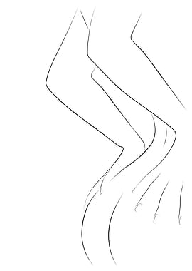 Nude Woman Butt Line Art