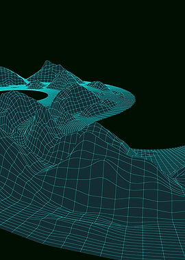 Polygonal mesh acid green