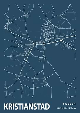 Kristianstad Blueprint Map