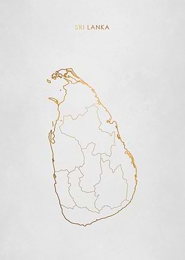 Gold Sri Lanka Map