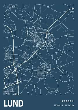 Lund Blueprint Street Map