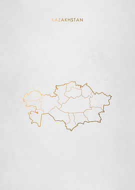 Gold Kazakhstan Map
